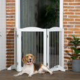 Load image into Gallery viewer, Foldable Dog Gate, Freestanding Pet Gate, Dog Barrier with Two Support Feet, for Doorways, Stairs, Halls - White