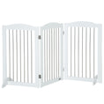 Load image into Gallery viewer, Foldable Dog Gate, Freestanding Pet Gate, Dog Barrier with Two Support Feet, for Doorways, Stairs, Halls - White