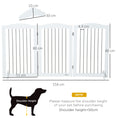 Load image into Gallery viewer, Foldable Dog Gate, Freestanding Pet Gate, Dog Barrier with Two Support Feet, for Doorways, Stairs, Halls - White