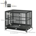Load image into Gallery viewer, Heavy Duty Steel Dog Crate Kennel Pet Cage with Wheels for Portability and a Door for Convenient Access Anti-Pinching Floor, 40.7"L x 29.5"W x 34.6"H, Black