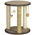 Load image into Gallery viewer, 17" Cat Tree, Kitty Activity Centre with Hanging Toys, Cat Climbing Toy, Cat Tower with Jute, Sisal, Seagrass Scratching Post, Brown