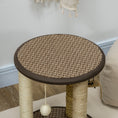 Load image into Gallery viewer, 17" Cat Tree, Kitty Activity Centre with Hanging Toys, Cat Climbing Toy, Cat Tower with Jute, Sisal, Seagrass Scratching Post, Brown