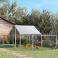 Load image into Gallery viewer, Chicken Run, 23' x 6.6' Metal Chicken Coop with Waterproof and Anti-UV Cover, Spire Roof, Door, for 12-14 Chickens, Ducks, Rabbits, Sliver