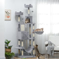 Load image into Gallery viewer, Cat Tower, 81" Cat Tree for Large Cats Adult w/ Scratching Posts, Scratching Board, Cat Condos, Cat Beds, Hammocks, Jumping Platforms, Toy Balls, Rope Cat Toy, Light Grey
