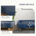 Load image into Gallery viewer, PawHut Dog Sofa, Raised Dog Couch with Comfortable Cushion, Pine Wood Legs, Foot Pads, Pet Sofa for Large-Sized Dogs Indoor Use, Dark Blue