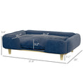 Load image into Gallery viewer, PawHut Dog Sofa, Raised Dog Couch with Comfortable Cushion, Pine Wood Legs, Foot Pads, Pet Sofa for Large-Sized Dogs Indoor Use, Dark Blue