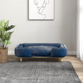 Load image into Gallery viewer, PawHut Dog Sofa, Raised Dog Couch with Comfortable Cushion, Pine Wood Legs, Foot Pads, Pet Sofa for Large-Sized Dogs Indoor Use, Dark Blue
