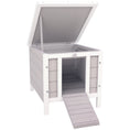Load image into Gallery viewer, Small Wooden Rabbit Hutch Bunny Cage Guinea Pig Cage Duck House Dog House with Openable & Waterproof Roof, for Rabbits, Chickens, Ducks, Gray
