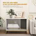Load image into Gallery viewer, Cat Litter Box Enclosure, Hidden Litter Box Furniture with Litter Mat, Tall Legs, Cat House Washroom, Side Table, 31.5" x 20" x 22", White