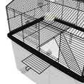 Load image into Gallery viewer, Hamster Cage, Gerbil Cage 2 Tier with Wheels, Deep Bottom, Ramp, Food Dish, Water Bottle, for Dwarf, Syrian, 57 x 43 x 57cm - Black