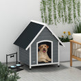 Load image into Gallery viewer, Dog Kennel Outdoor Wooden Dog House with Removable Floor, Elevated Pet Shelter, Anti-Corrosion Wood, for Large Dogs, 106.5H x 110W x 98Dcm - Grey