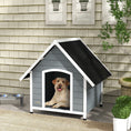 Load image into Gallery viewer, Dog Kennel Outdoor Wooden Dog House with Removable Floor, Elevated Pet Shelter, Anti-Corrosion Wood, for Large Dogs, 106.5H x 110W x 98Dcm - Grey