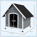 Load image into Gallery viewer, Dog Kennel Outdoor Wooden Dog House with Removable Floor, Elevated Pet Shelter, Anti-Corrosion Wood, for Large Dogs, 106.5H x 110W x 98Dcm - Grey