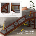 Load image into Gallery viewer, PawHut Dog Ramp, Dog Stairs for Small, Medium & Large Dogs, Pet Ramp for Bed or Couch with Removable Guardrails, Non-Slip Surface, 60" Long, Brown
