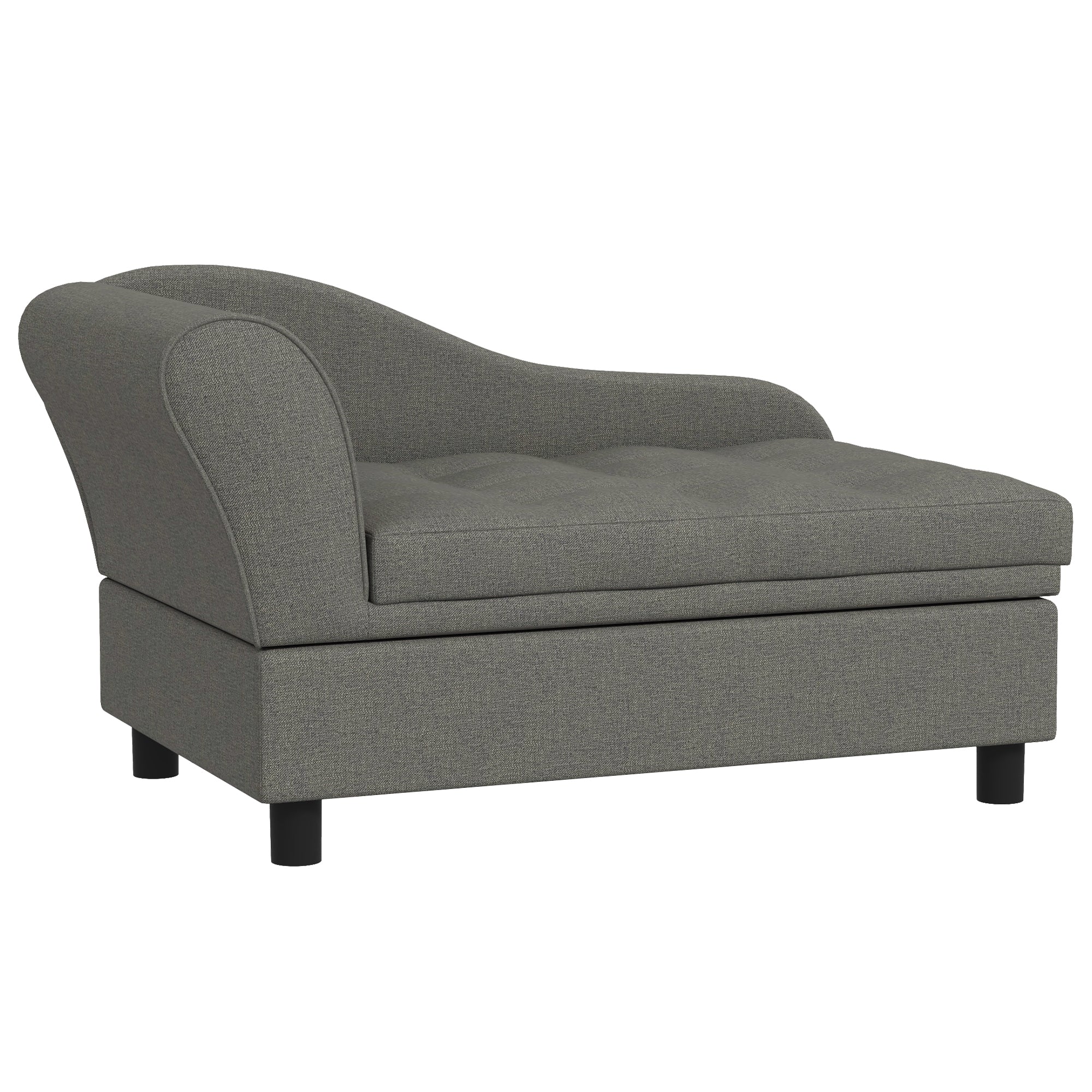 PawHut Pet Sofa, Dog Couch, Elevated Pet Bed for Small Dogs, with Hidden Storage, Soft Tufted Cushion, Gray