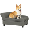 Load image into Gallery viewer, PawHut Pet Sofa, Dog Couch, Elevated Pet Bed for Small Dogs, with Hidden Storage, Soft Tufted Cushion, Gray