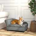 Load image into Gallery viewer, PawHut Pet Sofa, Dog Couch, Elevated Pet Bed for Small Dogs, with Hidden Storage, Soft Tufted Cushion, Gray