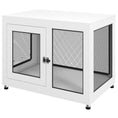 Load image into Gallery viewer, Dog Crate Furniture End Table w/ Soft Washable Cushion, Two Doors, Indoor Pet Kennel for Small Medium Large Dogs w/ Wire Mesh, White