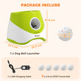 Load image into Gallery viewer, Automatic Dog Ball Launcher with 5 ETPU Tennis Balls, Dog Ball Thrower with 3 Distance Settings (20/33/46ft), Indoor Outdoor Interactive Toy for Small Medium Dogs, Green