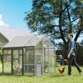 Load image into Gallery viewer, PawHut Large Chicken Run, Wooden Chicken Coop with Waterproof & Anti-UV Cover, Split Door, 2 Nesting Boxes, 2 Roosting Bars, Walk-in Chicken Pen for 6-8 Chickens, for Backyard, Farm, 5.5' x 6' x 6'