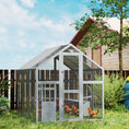 Load image into Gallery viewer, PawHut Large Chicken Run, Wooden Chicken Coop with Waterproof & Anti-UV Cover, Split Door, 2 Nesting Boxes, 2 Roosting Bars, Walk-in Chicken Pen for 6-8 Chickens, for Backyard, Farm, 5.5' x 6' x 6'