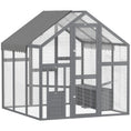 Load image into Gallery viewer, PawHut Large Chicken Run, Wooden Chicken Coop with Waterproof & Anti-UV Cover, Split Door, 2 Nesting Boxes, 2 Roosting Bars, Walk-in Chicken Pen for 6-8 Chickens, for Backyard, Farm, 5.5' x 6' x 6'