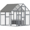 Load image into Gallery viewer, PawHut Large Chicken Run, Wooden Chicken Coop with Waterproof & Anti-UV Cover, Split Door, 2 Nesting Boxes, 2 Roosting Bars, Walk-in Chicken Pen for 6-8 Chickens, for Backyard, Farm, 5.5' x 6' x 6'