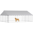 Load image into Gallery viewer, Outdoor Dog Kennel, 20' x 15' x 8', Heavy Duty Large Dog Kennel Outside w/ Waterproof Roof, Galvanized Chain Link Pet Enclosure w/ 2 Secure Locks, for Large Breed, Chicken, Duck