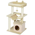 Load image into Gallery viewer, Cat Tree, 90cm Cat Tower with Sisal Scratching Posts, Cat Condo, Hammock, Top Perch and 2 Hanging Toys for Indoor Cats, Beige