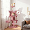 Load image into Gallery viewer, Cat Tree, 62" Multi-Level Cat Tower with Scratching Posts, 2 Condos, Hammock, Perches, Plush, Pompoms, for Indoor Kittens Playing, Resting, Sleeping, Pink