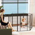 Load image into Gallery viewer, Dog Pen, 6 Panel Puppy Pen, Steel Dog Playpen, for Medium Breeds, 80cm Tall, Black