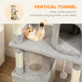Load image into Gallery viewer, Cat Tree, 67" Large Cat Tower for Indoor Kittens Multi-Level with 7 Scratching Posts, Tunnel, 2 Plush Condos, Hammock, Perch, Ramp, Pompoms, Light Grey