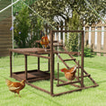 Load image into Gallery viewer, PawHut Wooden Chicken Activity Play Set, Chicken Coop Accessory with Perch, Swing, Ladder, Platforms, Feeder Storage for 4-6 Chickens, Coffee