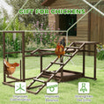 Load image into Gallery viewer, PawHut Wooden Chicken Activity Play Set, Chicken Coop Accessory with Perch, Swing, Ladder, Platforms, Feeder Storage for 4-6 Chickens, Coffee