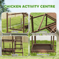 Load image into Gallery viewer, PawHut Wooden Chicken Activity Play Set, Chicken Coop Accessory with Perch, Swing, Ladder, Platforms, Feeder Storage for 4-6 Chickens, Coffee