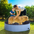 Load image into Gallery viewer, Dog Paddling Pool, Foldable Dog Pool, Leakproof & Hard Plastic, Portable Pet Bathtub with Non-Slip Base & Drainage Hole, for Indoors, Outdoors, Garden, Patio, 120 x 30 cm, Blue