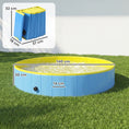 Load image into Gallery viewer, Foldable Dog Pool for Puppies and Ducks, Thickened PVC Dog Paddling Pool Bath Tub Hard Board, Anti-Slip Bottom and Hose Adapter for Easy Drainage, 140 x 30cm, Blue and Yellow