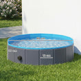 Load image into Gallery viewer, Foldable Dog Pool for Puppies and Ducks, Thickened PVC Dog Paddling Pool Bath Tub Hard Board, Anti-Slip Bottom and Hose Adapter for Easy Drainage, 80 x 20cm, Blue and Dark Grey