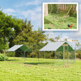 Load image into Gallery viewer, Metal Chicken Coop, 26' x 10' x 6.4' Large Chicken Run Hen House with Feeding Door, Waterproof Cover, Hanging Feeder, Perch, Poultry Cage for Outdoor, Backyard, Farm for 24-30 Hens