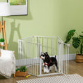 Load image into Gallery viewer, Pet Safety Gate, 5 Panels Playpen Fireplace, Metal Fence, Stair Barrier, Room Divider w/ Walk-Through Door - White