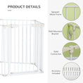 Load image into Gallery viewer, Pet Safety Gate, 5 Panels Playpen Fireplace, Metal Fence, Stair Barrier, Room Divider w/ Walk-Through Door - White