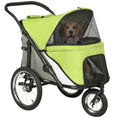 Load image into Gallery viewer, PawHut Dog Stroller, Pet Stroller 3 Wheels with Easy One-Hand Fold, Rubber Wheels, Storage Bag, Soft Cushion, Safety Leash, for Small & Medium Dogs, Yellowish Green