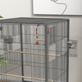 Load image into Gallery viewer, 29" Bird Cage for Parrots Lovebirds Budgies Finches, Flight Cage with 5 Doors, Swing, Stainless Steel Bowls, Removable Tray, Wheel, Grey