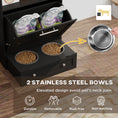 Gallery viewerに画像を読み込む, Cat Dog Feeding Station, Dog Food Storage Cabinet, Pet Feeder Container with Raised Bowls and Hanger for Feeding & Watering Supplies, Black