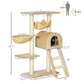 Load image into Gallery viewer, 39" Deluxe Cat Scratching Tree Kitten Condo Play House Pet Scratcher Multi-level Tower Kitty Furniture with Hammock