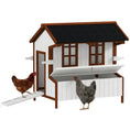Load image into Gallery viewer, 47" Chicken Coop Wooden Chicken House Rabbit Hutch Raised Poultry Cage Portable Hen Pen Backyard with Nesting Box and Handles