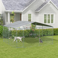 Load image into Gallery viewer, Dog Kennel Outdoor Run Fence with Roof, Steel Lock, Mesh Sidewalls for Backyard & Patio, 13.1' x 13.1' x 7.5'