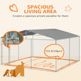 Load image into Gallery viewer, PawHut Large Dog Kennel Outside, Heavy Duty Dog Cage with Waterproof Cover, Outdoor Fence Dog Run with Galvanized Chain Link, Secure Lock, 13' x 13' x 7.5'