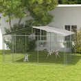 Load image into Gallery viewer, Dog Kennel Outdoor Run Fence with Roof, Steel Lock, Mesh Sidewalls for Backyard & Patio, 13.1' x 13.1' x 7.5'