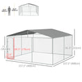 Load image into Gallery viewer, Dog Kennel Outdoor Run Fence with Roof, Steel Lock, Mesh Sidewalls for Backyard & Patio, 13.1' x 13.1' x 7.5'